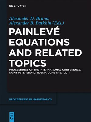 cover image of Painlevé Equations and Related Topics